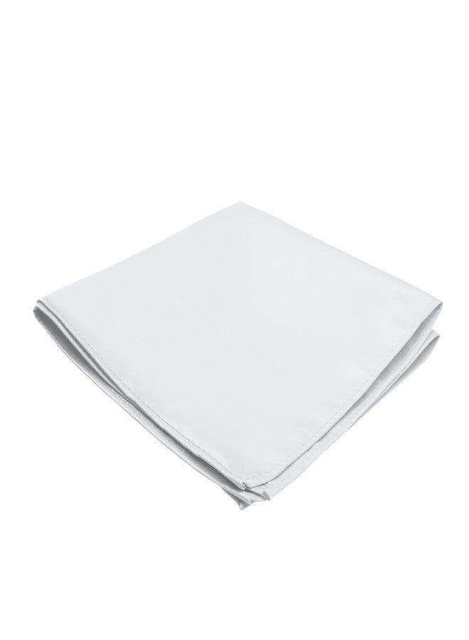 Jacob Alexander Men's Pocket Square Solid Color Handkerchief - White - Image 3